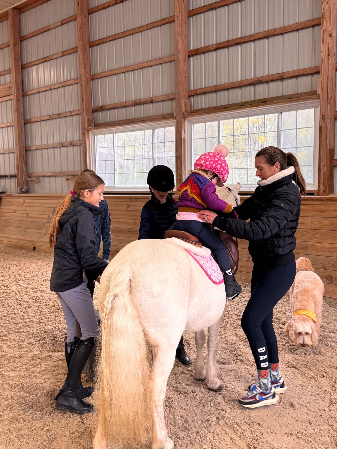 Mooretown Grace with girl on her from behind